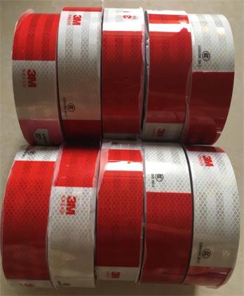 3M Diamond Grade Reflective Adhesive Tape 983D Red and White Waterproof Sticker - Image 2